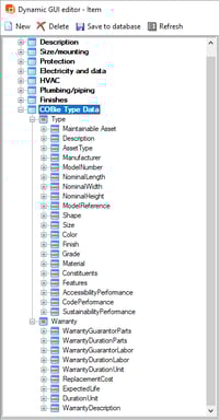 Dynamic GUI COBie